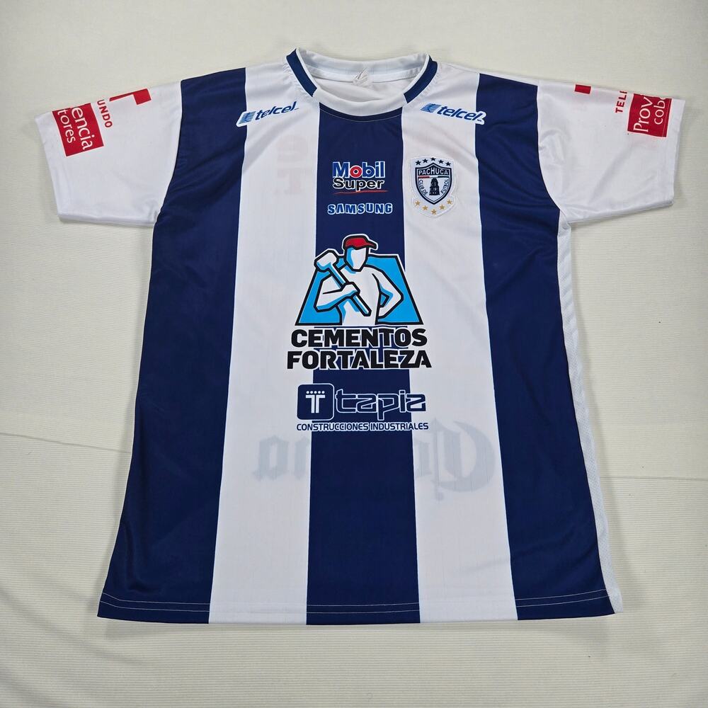 Pachuca Cementos Fortaleza Striped Short Sleeve Soccer Jersey Men's Size Large‎